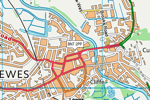 BN7 2PP map - OS VectorMap District (Ordnance Survey)