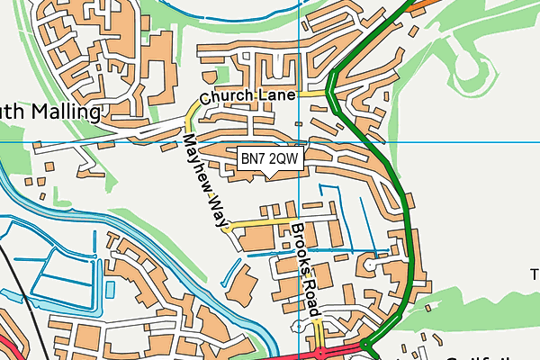 BN7 2QW map - OS VectorMap District (Ordnance Survey)