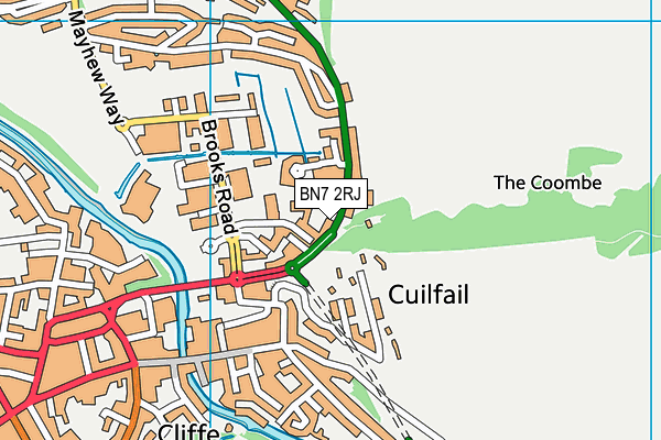 BN7 2RJ map - OS VectorMap District (Ordnance Survey)