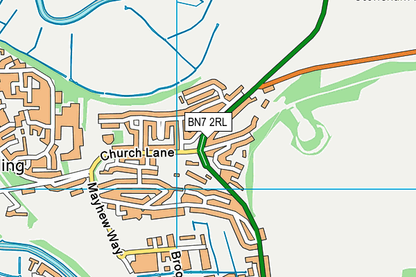 BN7 2RL map - OS VectorMap District (Ordnance Survey)