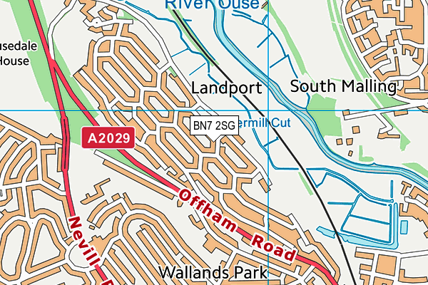 BN7 2SG map - OS VectorMap District (Ordnance Survey)