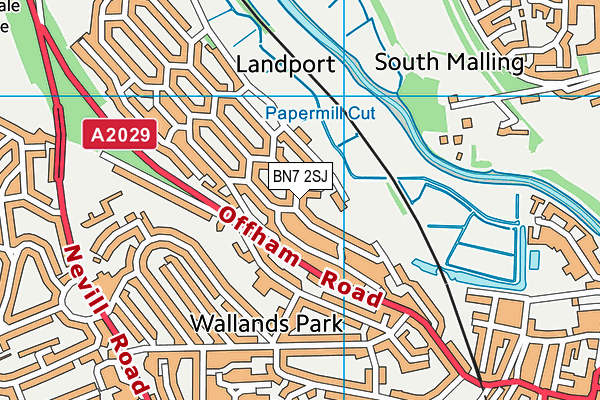 BN7 2SJ map - OS VectorMap District (Ordnance Survey)