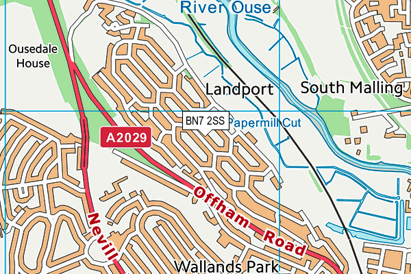 BN7 2SS map - OS VectorMap District (Ordnance Survey)
