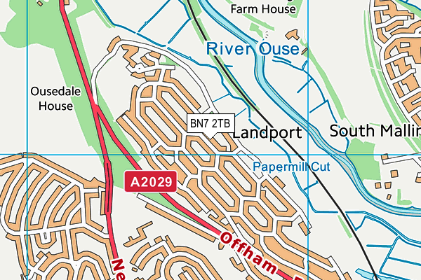BN7 2TB map - OS VectorMap District (Ordnance Survey)
