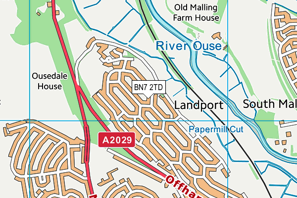 BN7 2TD map - OS VectorMap District (Ordnance Survey)