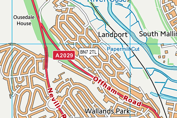BN7 2TL map - OS VectorMap District (Ordnance Survey)