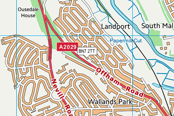 BN7 2TT map - OS VectorMap District (Ordnance Survey)