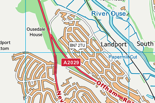 BN7 2TU map - OS VectorMap District (Ordnance Survey)