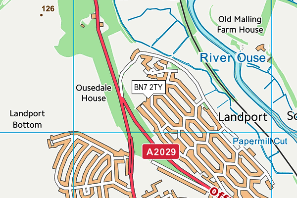 BN7 2TY map - OS VectorMap District (Ordnance Survey)