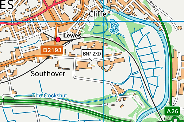 BN7 2XD map - OS VectorMap District (Ordnance Survey)