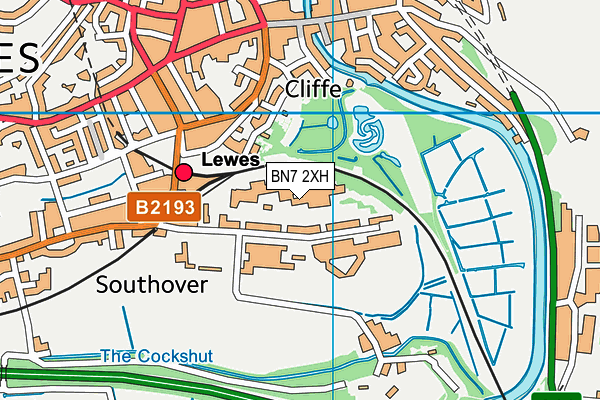BN7 2XH map - OS VectorMap District (Ordnance Survey)