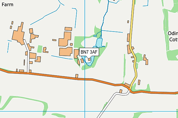 BN7 3AF map - OS VectorMap District (Ordnance Survey)