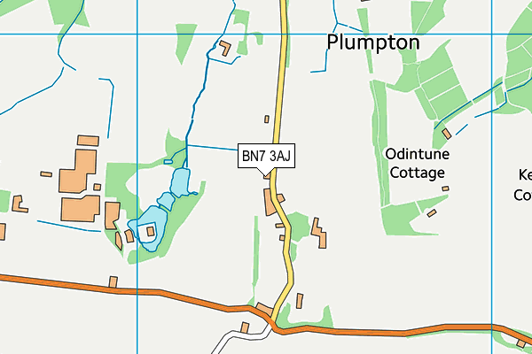 BN7 3AJ map - OS VectorMap District (Ordnance Survey)
