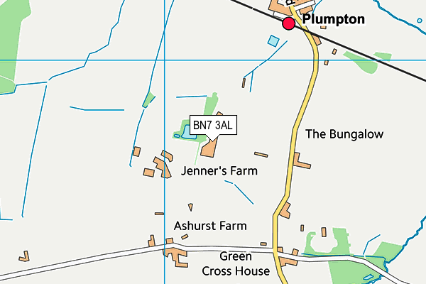 Plumpton Health And Fitness Club (Closed) map (BN7 3AL) - OS VectorMap District (Ordnance Survey)