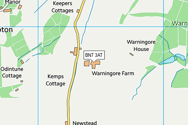 BN7 3AT map - OS VectorMap District (Ordnance Survey)