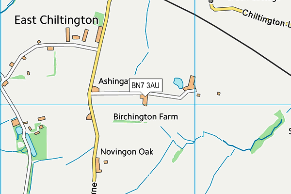 BN7 3AU map - OS VectorMap District (Ordnance Survey)