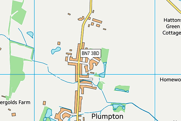 BN7 3BD map - OS VectorMap District (Ordnance Survey)