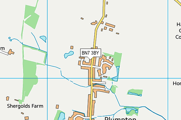 BN7 3BY map - OS VectorMap District (Ordnance Survey)