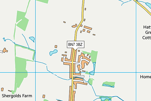 BN7 3BZ map - OS VectorMap District (Ordnance Survey)
