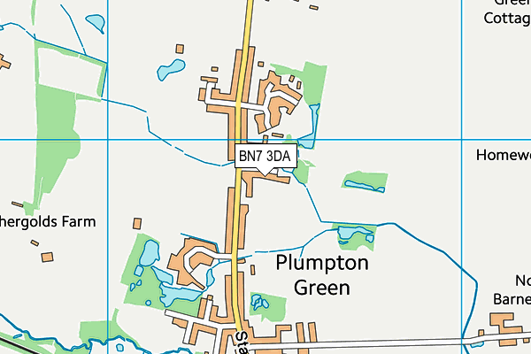BN7 3DA map - OS VectorMap District (Ordnance Survey)