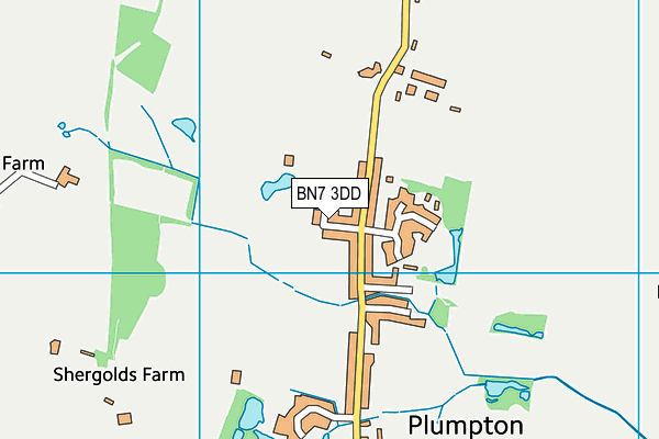 BN7 3DD map - OS VectorMap District (Ordnance Survey)