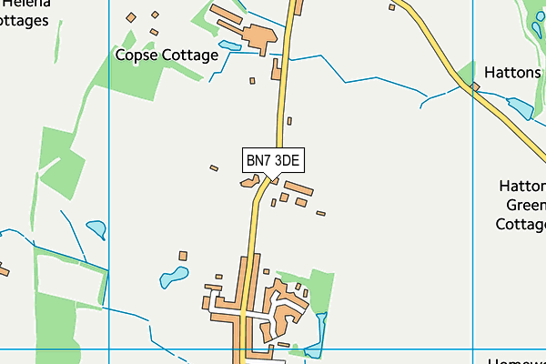 BN7 3DE map - OS VectorMap District (Ordnance Survey)