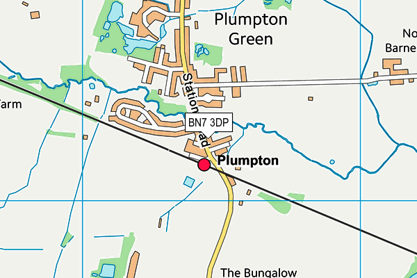 King George V Playing Field (Plumpton Green) map (BN7 3DP) - OS VectorMap District (Ordnance Survey)