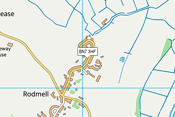 BN7 3HF map - OS VectorMap District (Ordnance Survey)