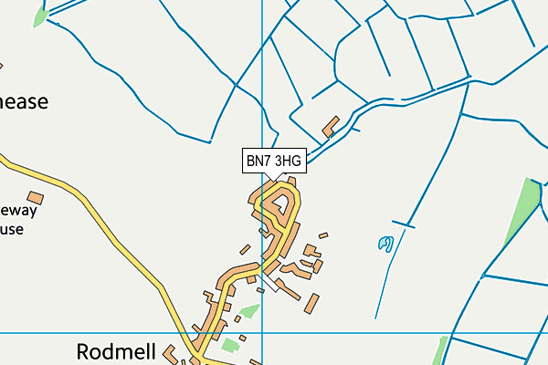 BN7 3HG map - OS VectorMap District (Ordnance Survey)