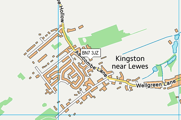 BN7 3JZ map - OS VectorMap District (Ordnance Survey)
