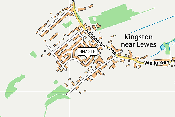 BN7 3LE map - OS VectorMap District (Ordnance Survey)