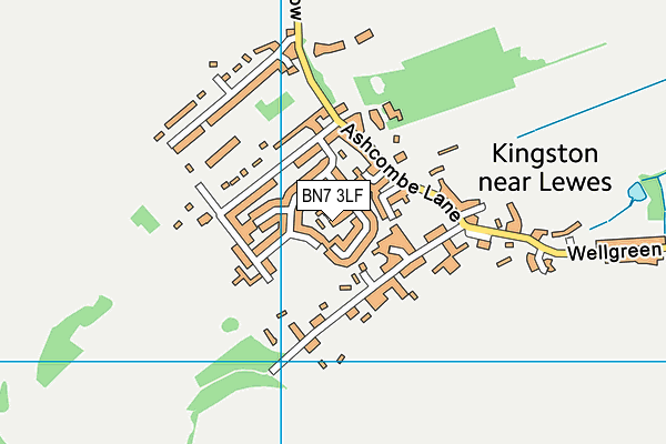 BN7 3LF map - OS VectorMap District (Ordnance Survey)