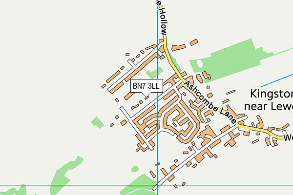 BN7 3LL map - OS VectorMap District (Ordnance Survey)