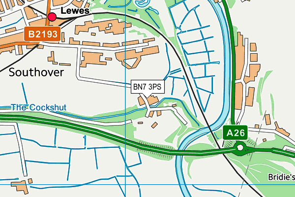 BN7 3PS map - OS VectorMap District (Ordnance Survey)