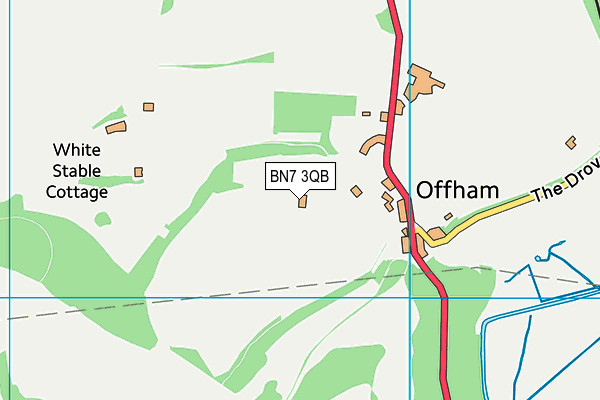 BN7 3QB map - OS VectorMap District (Ordnance Survey)