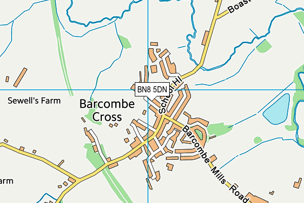 Barcombe Church of England Primary School map (BN8 5DN) - OS VectorMap District (Ordnance Survey)
