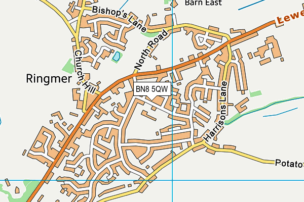 Caburn Ground (Closed) map (BN8 5QW) - OS VectorMap District (Ordnance Survey)