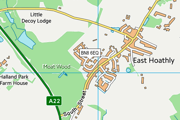 East Hoathly CofE Primary School map (BN8 6EQ) - OS VectorMap District (Ordnance Survey)