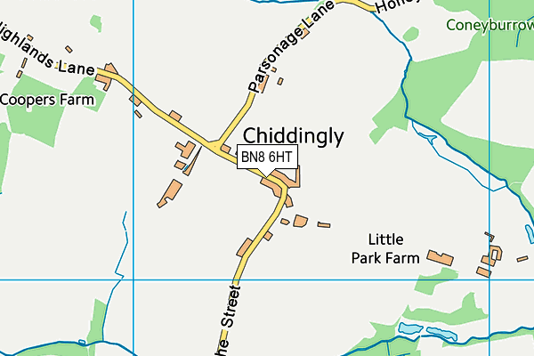 Chiddingly Cricket Club map (BN8 6HT) - OS VectorMap District (Ordnance Survey)
