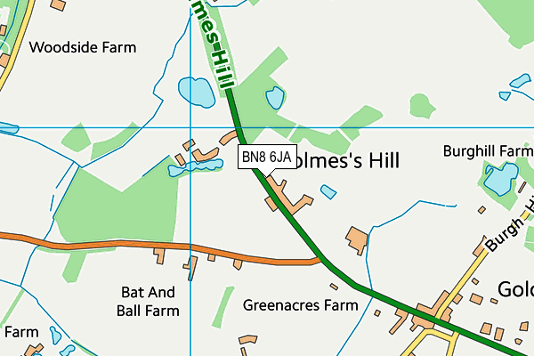 BN8 6JA map - OS VectorMap District (Ordnance Survey)