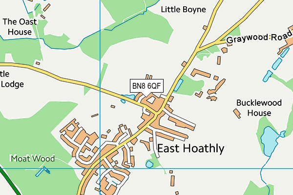 East Hoathly And Halland Tennis Club map (BN8 6QF) - OS VectorMap District (Ordnance Survey)