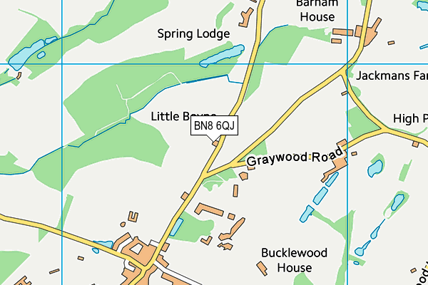 BN8 6QJ map - OS VectorMap District (Ordnance Survey)