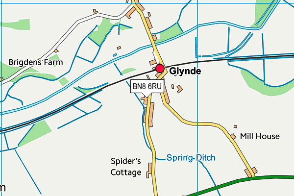Glynde Football Club (Closed) map (BN8 6RU) - OS VectorMap District (Ordnance Survey)