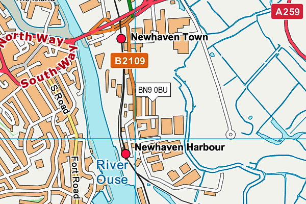 BN9 0BU map - OS VectorMap District (Ordnance Survey)
