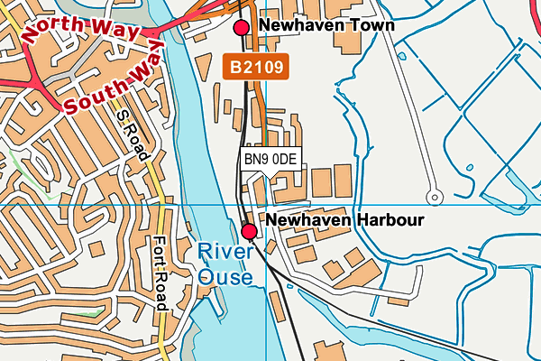BN9 0DE map - OS VectorMap District (Ordnance Survey)