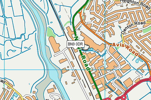 BN9 0DR map - OS VectorMap District (Ordnance Survey)