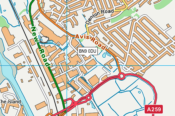 BN9 0DU map - OS VectorMap District (Ordnance Survey)