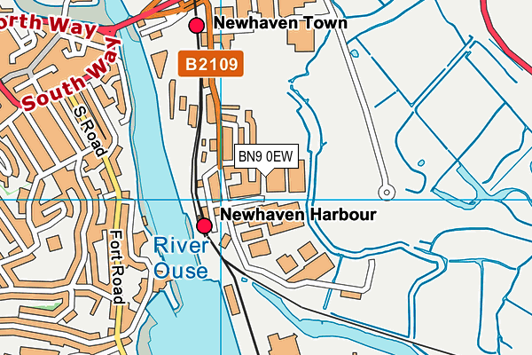 BN9 0EW map - OS VectorMap District (Ordnance Survey)