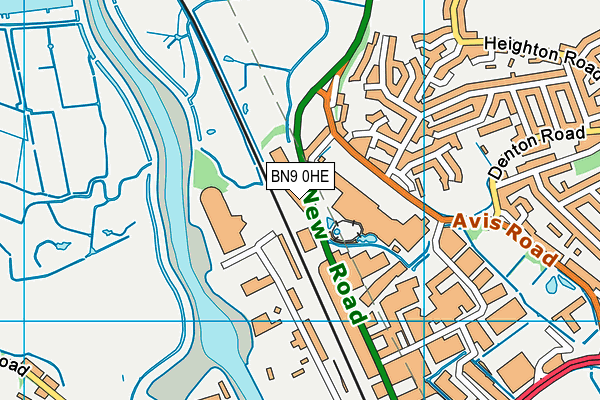 BN9 0HE map - OS VectorMap District (Ordnance Survey)