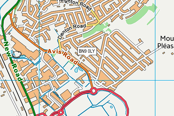 BN9 0LY map - OS VectorMap District (Ordnance Survey)
